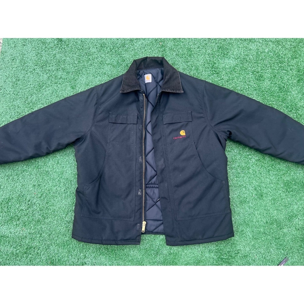 Carhartt Mens Arctic Quilt Lined Duck Traditional Coat Black Work Jacket C003